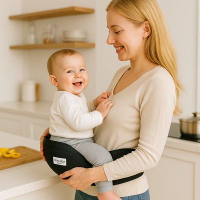 Porte bébé tabouret taille maman heureuse