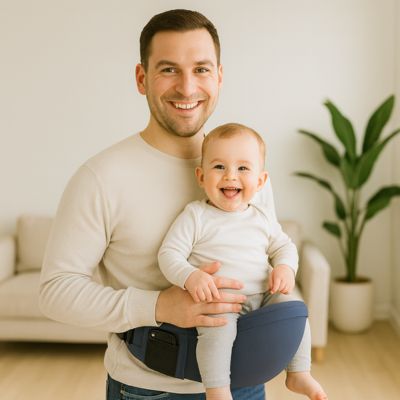 Porte bébé tabouret taille papa salon