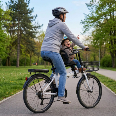 Porte bébé vélo sécurisé confort maman bébé campagne