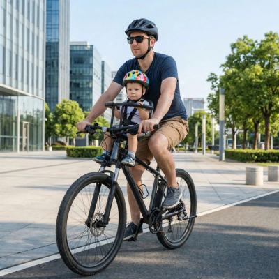 Porte bébé vélo sécurisé confort papa promenade bébé ville