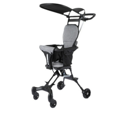 Poussette bébé compacte et légère grise