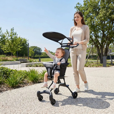 Poussette bébé compacte et légère maman promenade bébé sentier