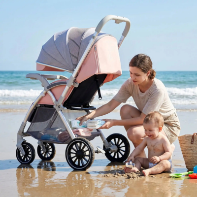 Poussette bébé confort ergonomique bébé sable mouillé
