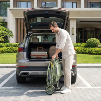 Poussette bébé confort pliage ultra-rapide poussette pliée papa range coffre voiture