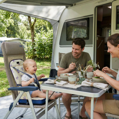 Rehausseur de chaise pliable sécurisé repas famille camping
