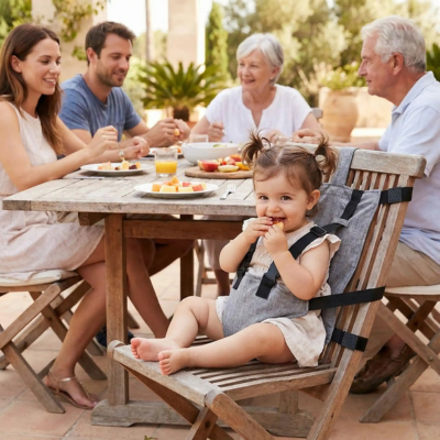 Rehausseur pour chaise nomade compact famille souper extérieur