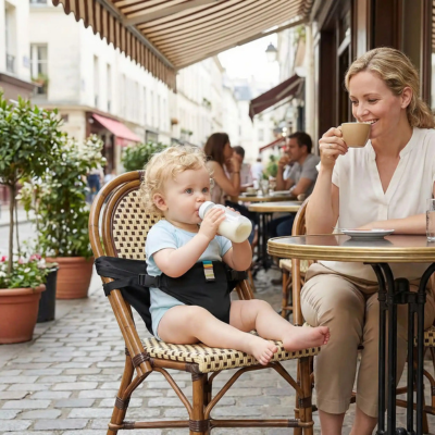 Rehausseur pour chaise nomade portable bébé collation café terrasse maman