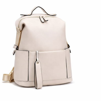 Sac à langer à dos multi-compartiments beige