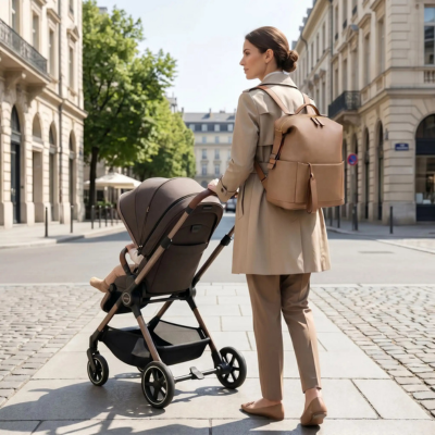 Sac à langer à dos multi-compartiments maman élégante promenade village
