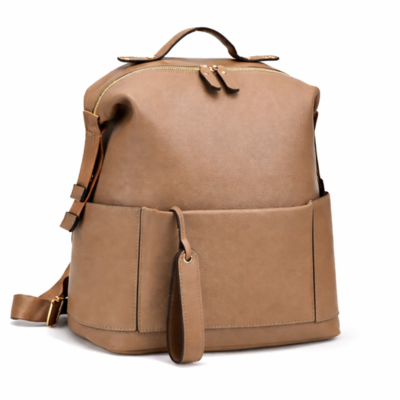 Sac à langer à dos multi-compartiments marron