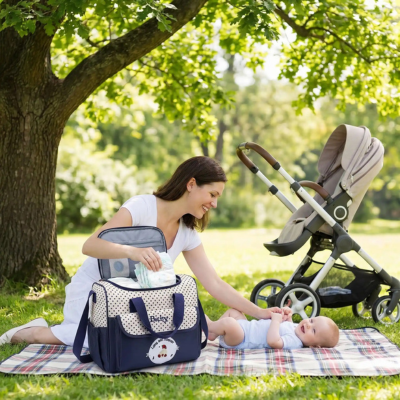 Sac à langer bandoulière organisation 5 pièces maman cherche couche bébé parc