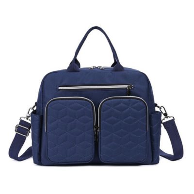 Sac à langer bandoulière ultra-organisé bleu