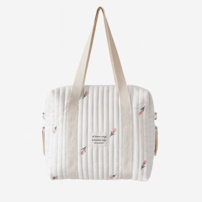 Sac à langer bébé matelassé fleurs