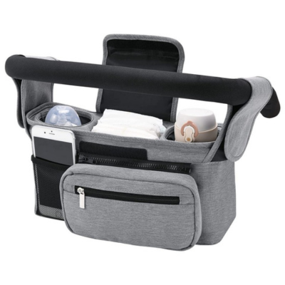 Sac pour poussette universel multifonction gris