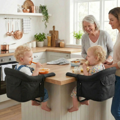Siège de table nomade léger jumeaux mangent cuisine grand-maman