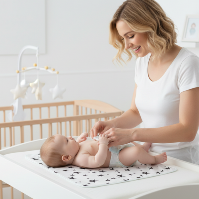 Tapis à langer douceur nomade maman lange bébé chambre