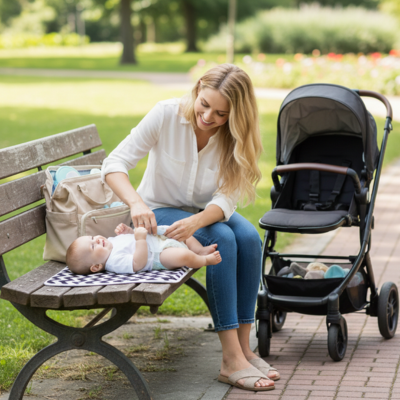 Tapis à langer douceur nomade maman lange bébé parc