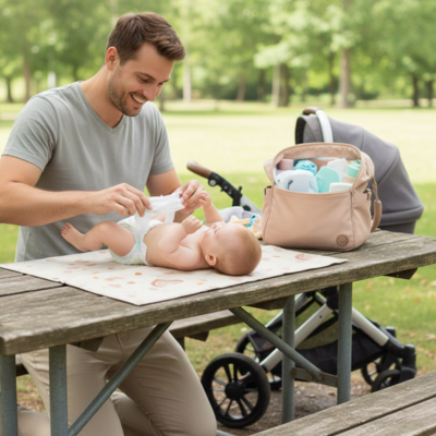 Tapis à langer multifonctionnel papa lange bébé parc