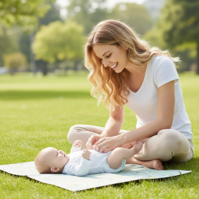 Tapis à langer nomade confort maman bébé parc