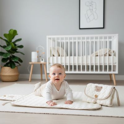 Tapis à langer nomade confort sécurité bébé plancher ventre