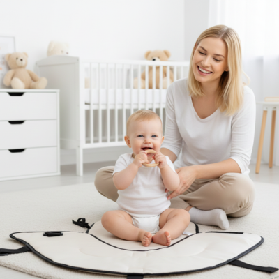 Tapis à langer nomade easytrip bébé heureux