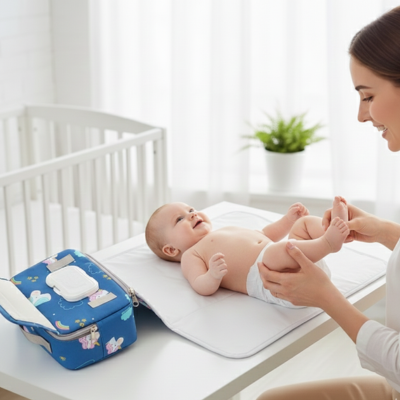 Tapis à langer nomade polyvalent maman lange bébé
